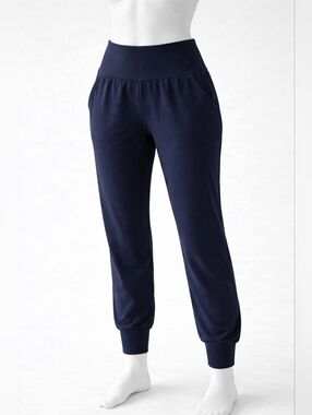 Old Navy Active PowerSoft Joggers Size M Navy High Rise Go-Dry Pocket Pants